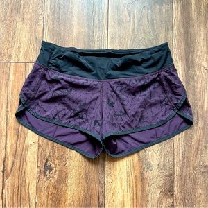 Lululemon Purple & Black Speed Shorts Sz 6